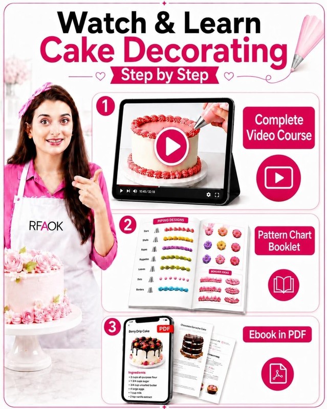 200PCs Cake Decorating Kit with & Leveler, Baking Supplies Gift Includes 110+... gallery