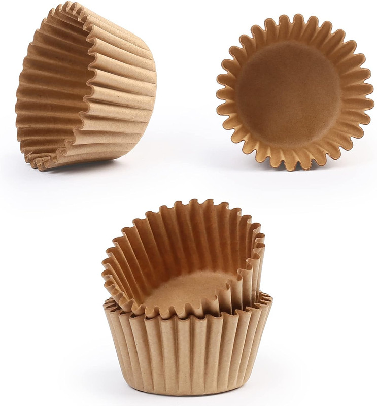 500Pcs Mini Cupcake Liners, Natural Muffin Liners Baking Cups, Greaseproof Paper gallery