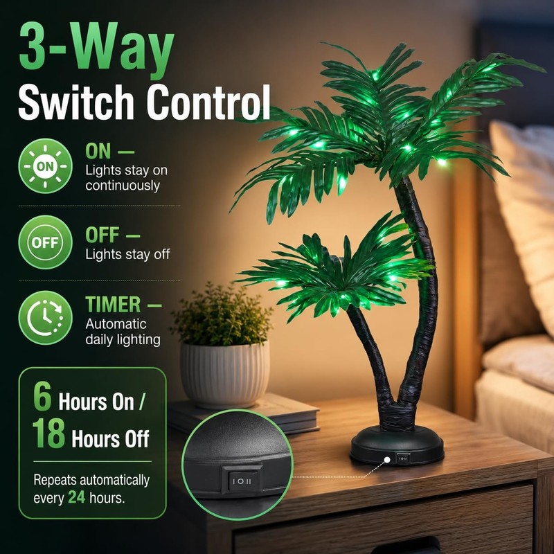 Spirit Star Christmas Center 24 Lighted Palm Tree Decor Tropical Tabletop Led gallery