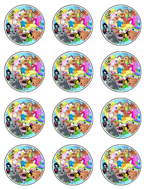 Adventure Time Cake & Cupcake Toppers Edible Icing Finn & Jake Decorations