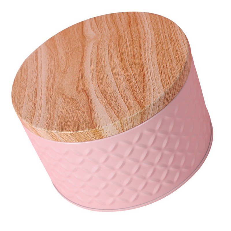Iron Bakery Box Round Shape with Lid for Dessert Cookie Snacks Storage