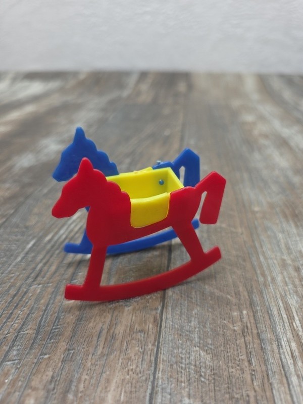 6 Rocking Horse Cake Toppers or Party Favors 1970s Wilton Snap Together gallery