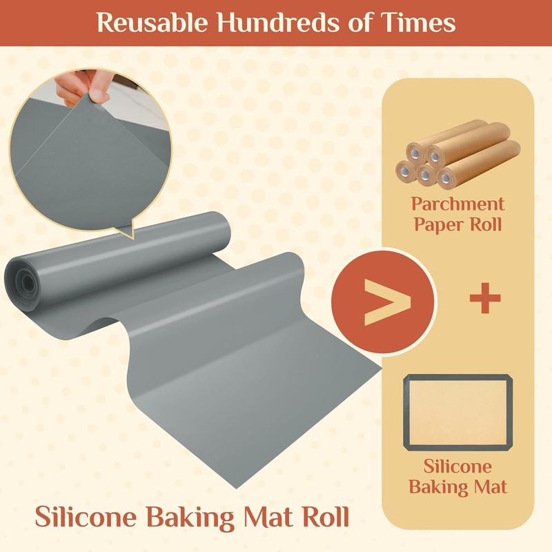 Silicone baking mat, 24 inches x 6 feet, freely cut to size. gallery