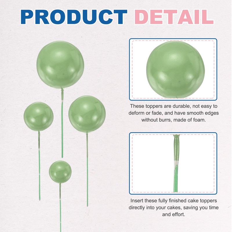 20Pcs Foam Balloons, Cupcake Insert Cake Toppers Cakes Decoration, Matcha Green gallery