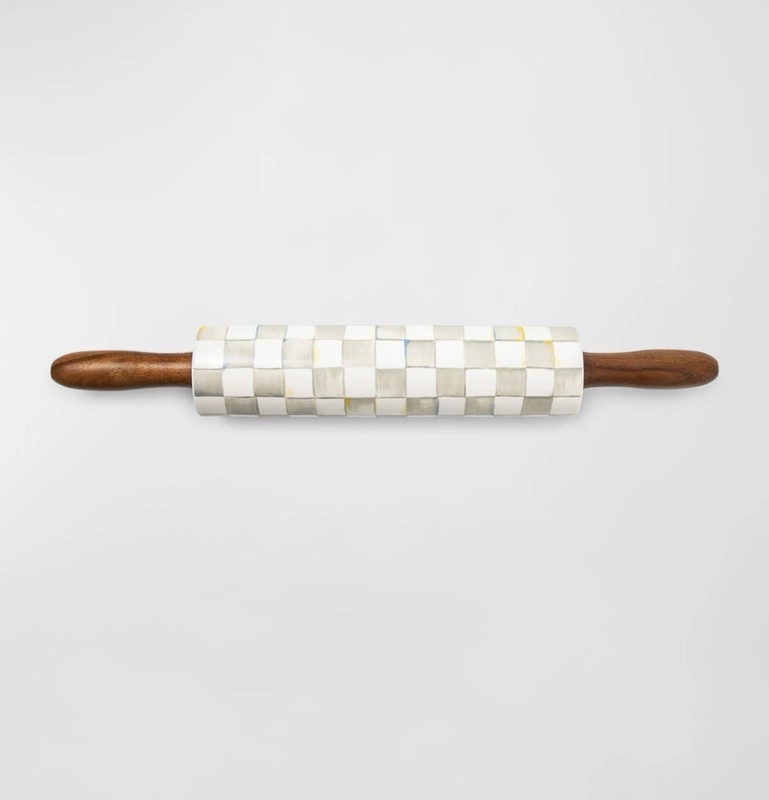 Mackenzie-Childs Sterling Check Rolling Pin. NIB