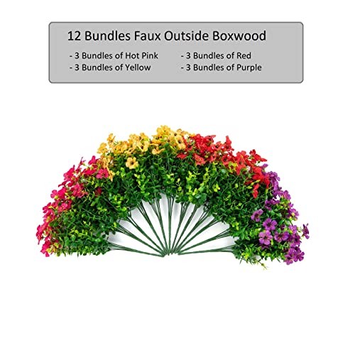 florisso Artificial Flowers for Outdoors Daisy 12 Purple Pink Yellow Red gallery