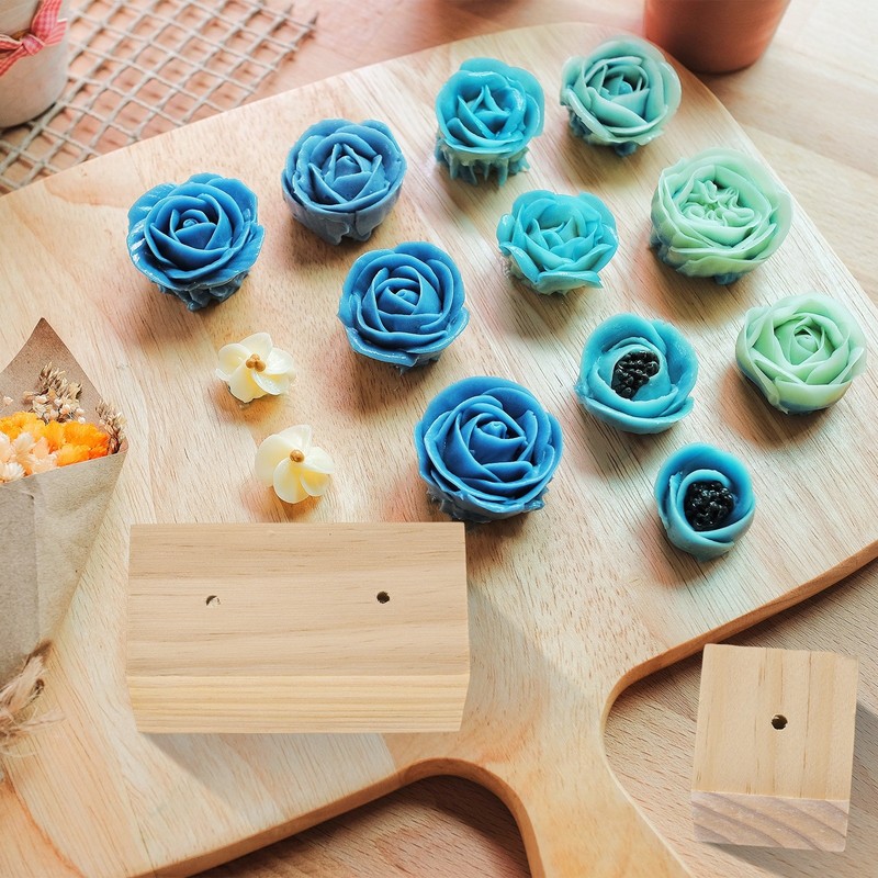 1 Set Wooden Flower Nails Holder, 3.94/1.38 Inch H S/D Hole, Wood Color gallery