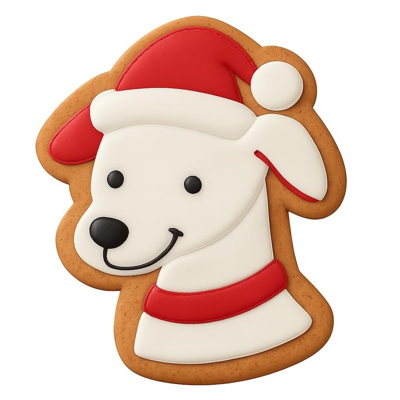 Kawaii Whippet’s Christmas Cap Cookie Cutter & Stamp – 4×3.2 Fun Kitchen Baking