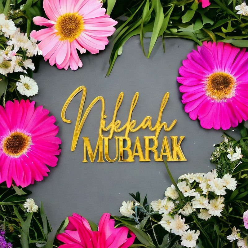 Acrylic Nikkah Mubarak Cake Topper Cake Decoration Wedding Nikah Shaadi Party gallery