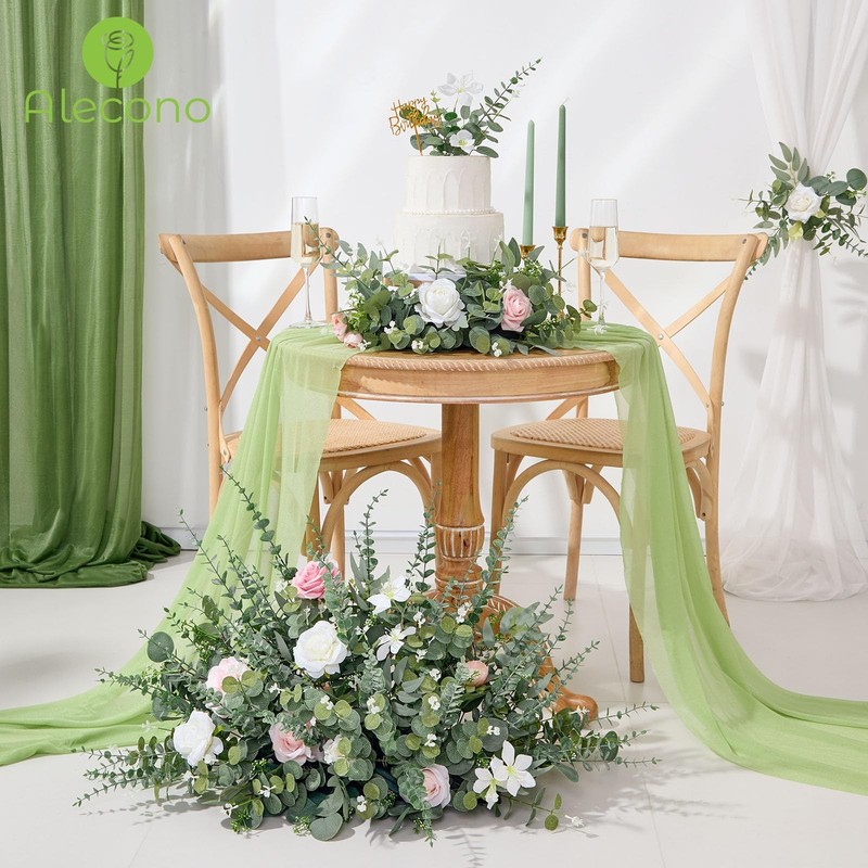 Alecono 200Pcs Mixed Eucalyptus Leaves Stems Bulk 4 Kinds Artificial Greenery gallery