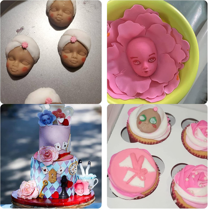 Human Face Fondant Silicone Molds, Baby Face Chocolate Molds, Tools Doll Face Ki gallery