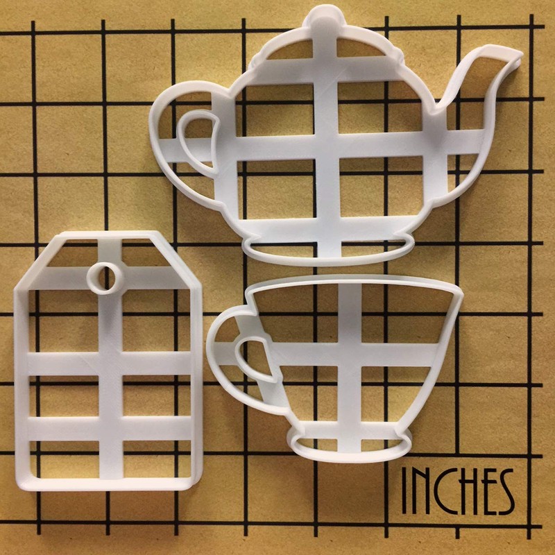 Set of 3 Tea Party cookie cutters (Designs: Teapot, Teacup and Tea Bag), 3 pi... gallery