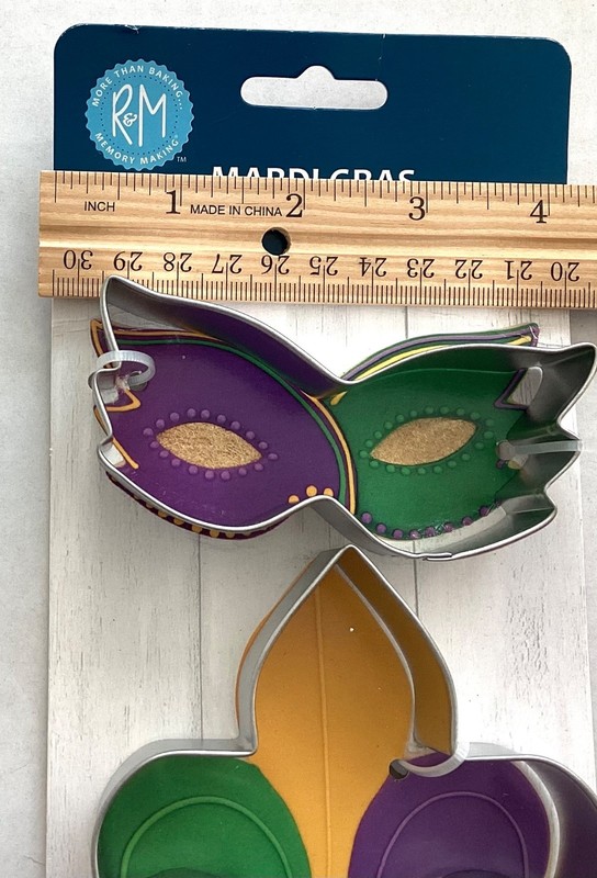 Mardi Gras 3 Pc Metal Cookie Cutter Set ~ New ~ R & M gallery