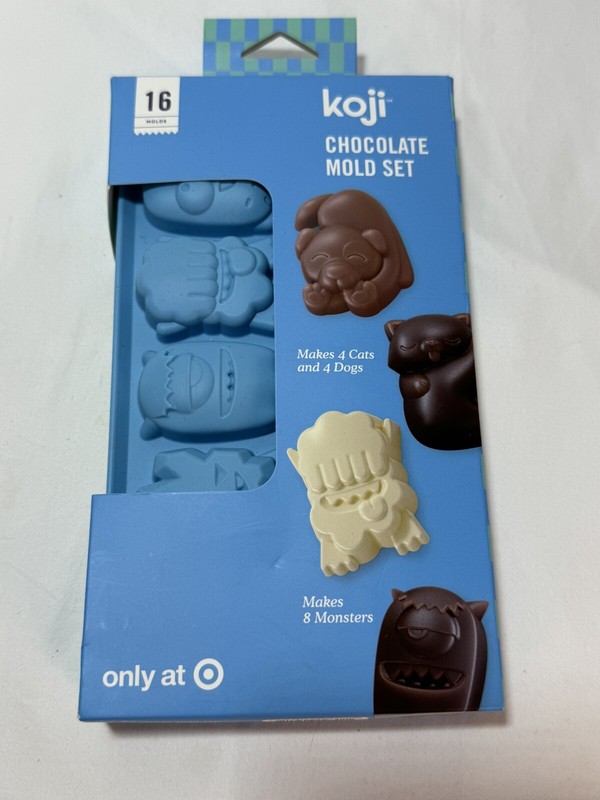 Chocolate Molds Dogs Cats Monster Silicone Koji 2 pack Pastry Chef Decor Baking