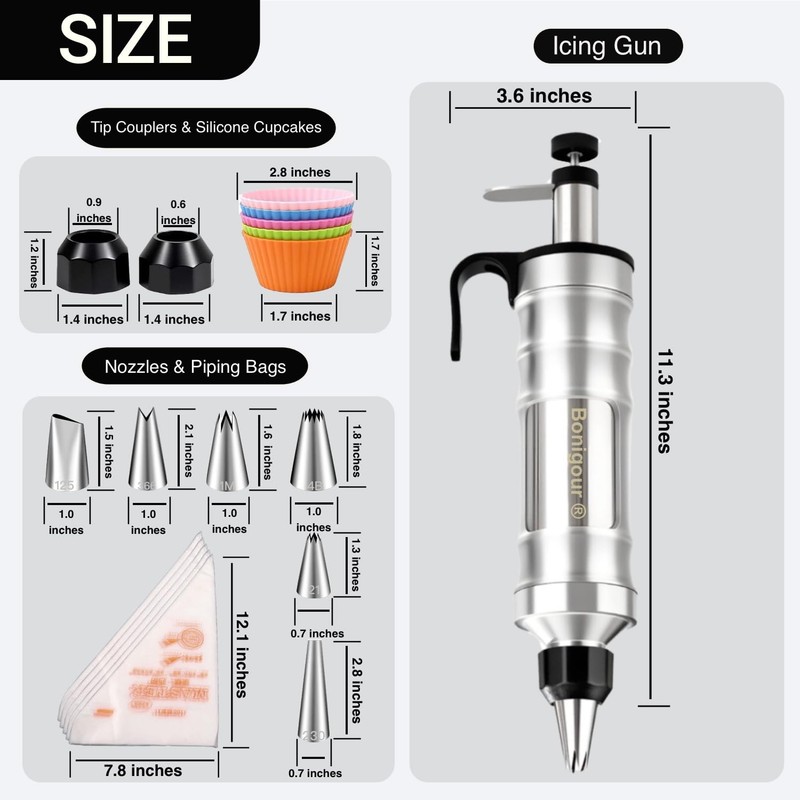 Dessert Decorating Syringe Set | Frosting Piping Kit Decorating Tools 6 Pipin... gallery