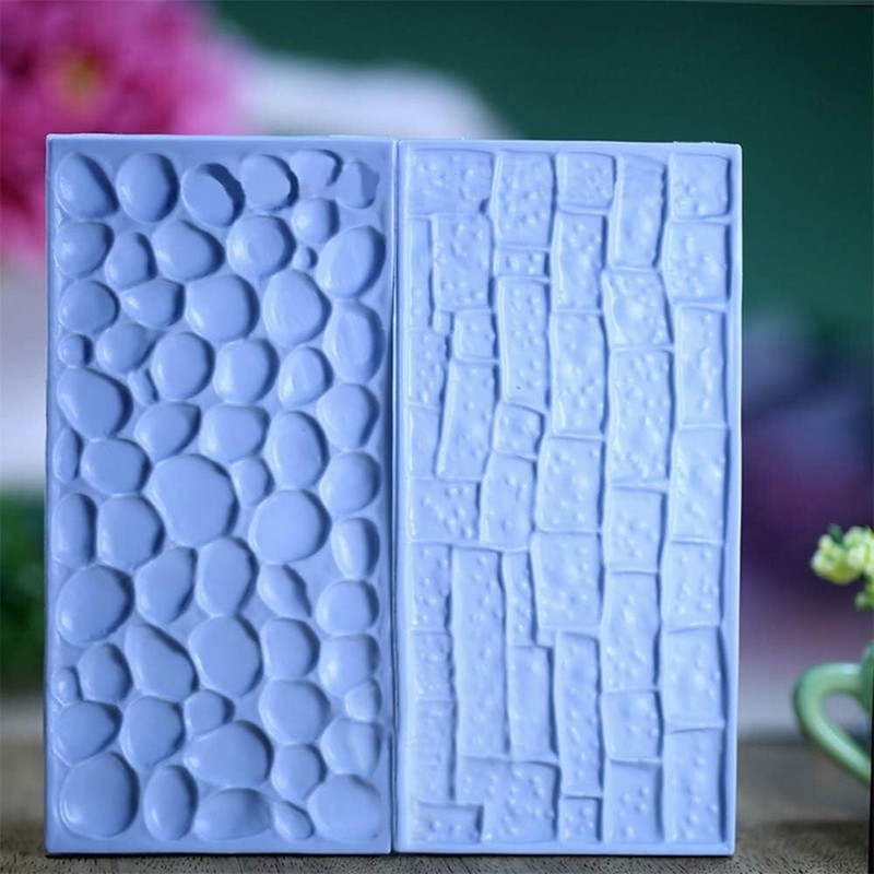 Juego de 6 moldes con textura para fondant, con relieve de corteza de árbol gallery