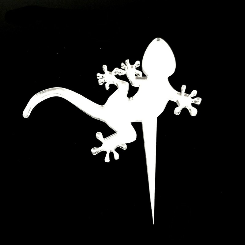 Gecko Shaped Cake & Cupcake Toppers, Many Colours & Sizes, Plain or Engraved