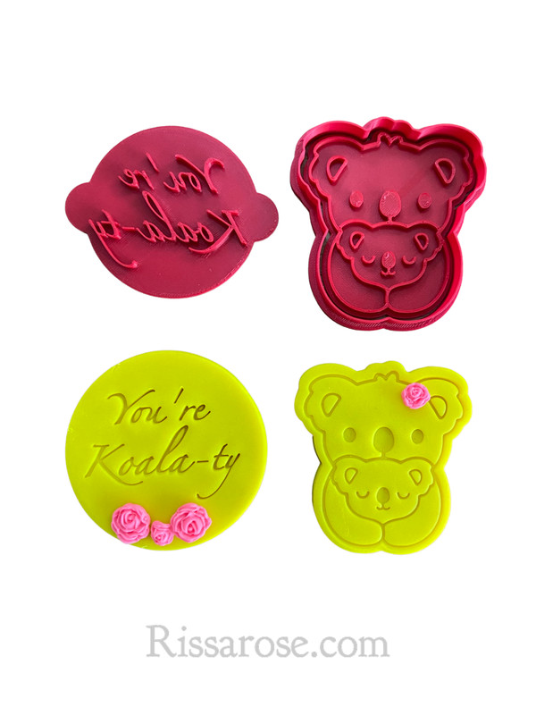 Mother's day cookie cutter and stamp set - koala Koala-ty mum baby cuddle gallery