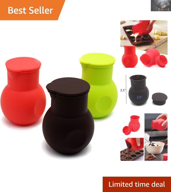 3 Pcs Silicone Melting Pot Set – Colorful Baking Tool for Chocolate & Sauces