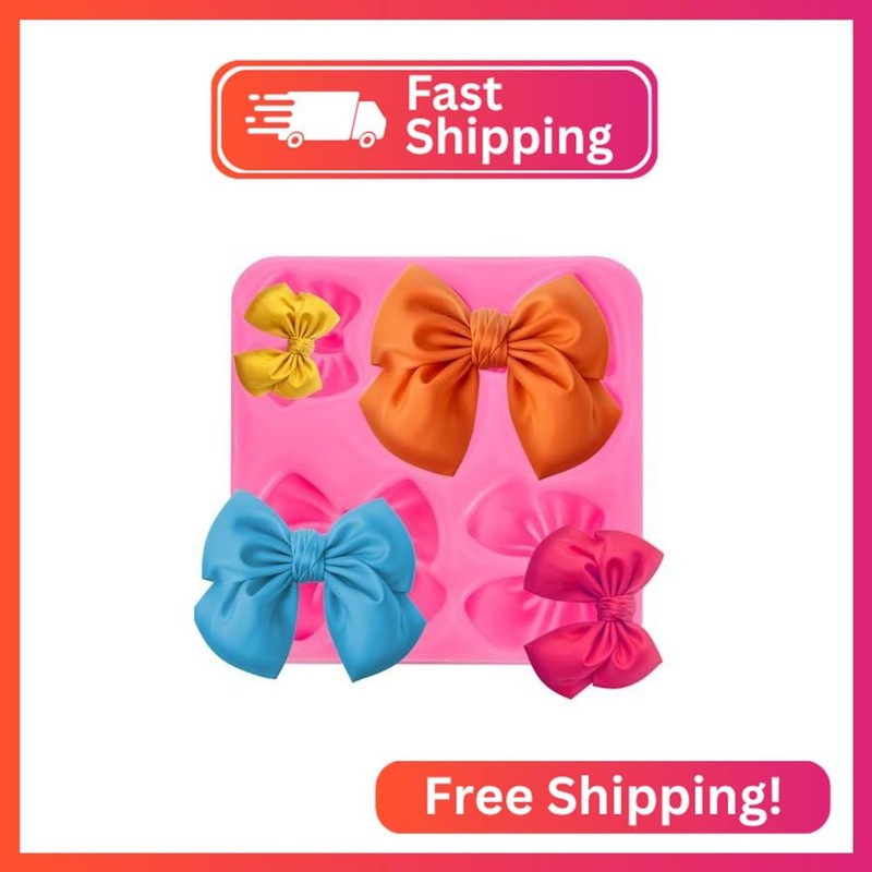 Bow Silicone Mold, Bow Chocolate Mold Fondant Molds Silicone Cake Bows for Decor