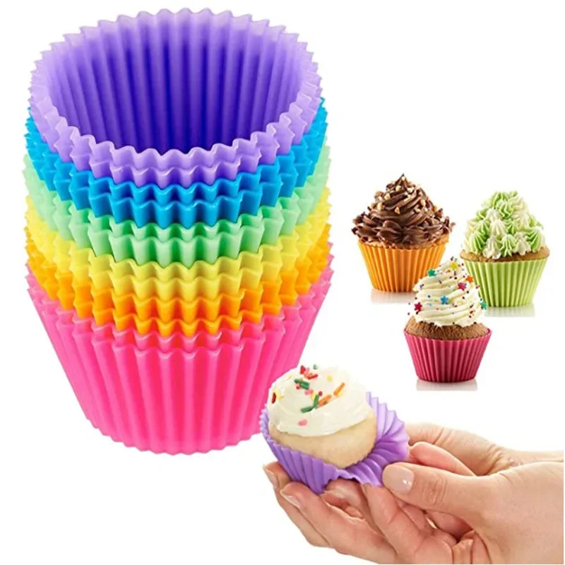 12Pcs Silicone Cup Cake Tool Bakeware Baking Mold Cupcake and Muffin for Cake Ma gallery