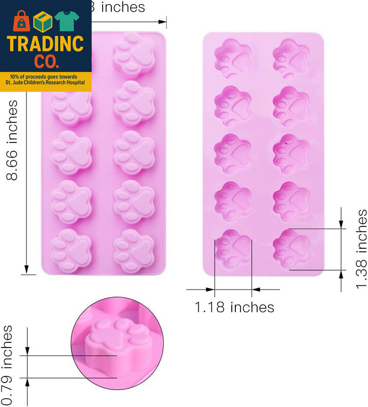 Puppy Dog Paw and Bone Silicone Molds, Non-Stick Food Grade Silicone Molds for C gallery