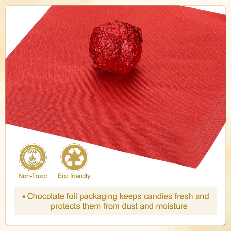 200 Pcs 3x3 Inch Foil Candy Wrappers Chocolate Wrapping Paper Light Red gallery