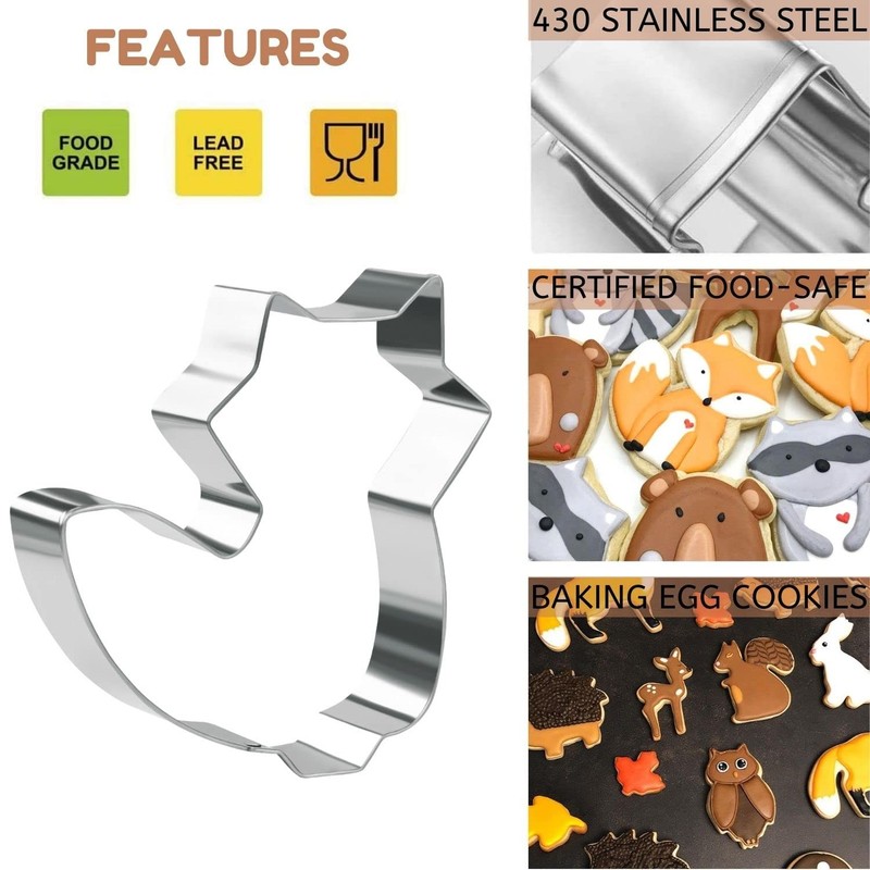 5 Pieces Animals Cookie Cutters Shapes for Baking Fox,Owl,Rabbit,Squirrel and... gallery