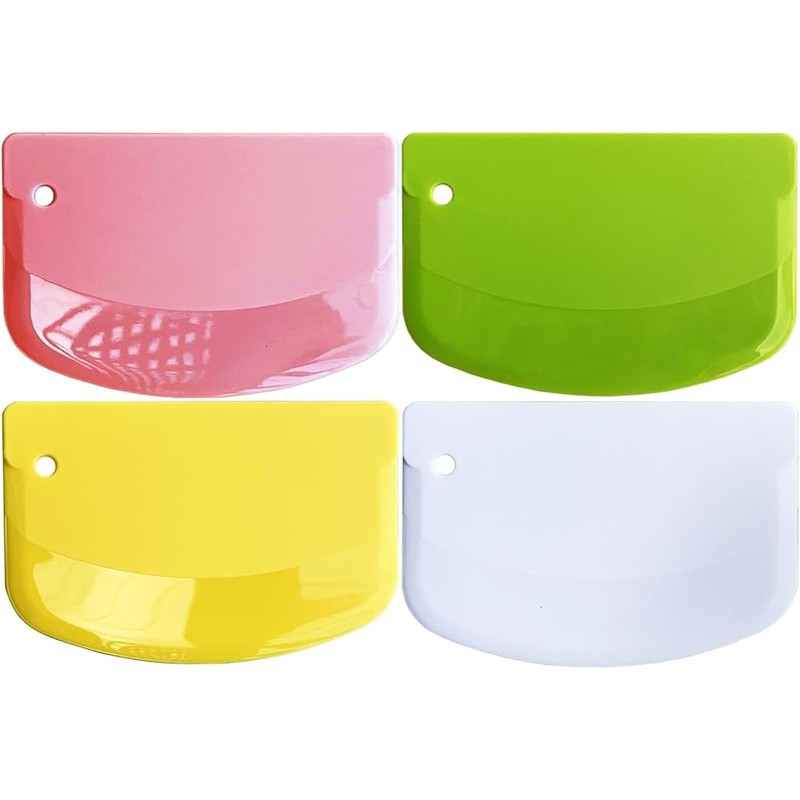 Dough Scraper Set 4PCS Flexible Food Safe PP Plastic Baking Tools Kitchen Cutter gallery