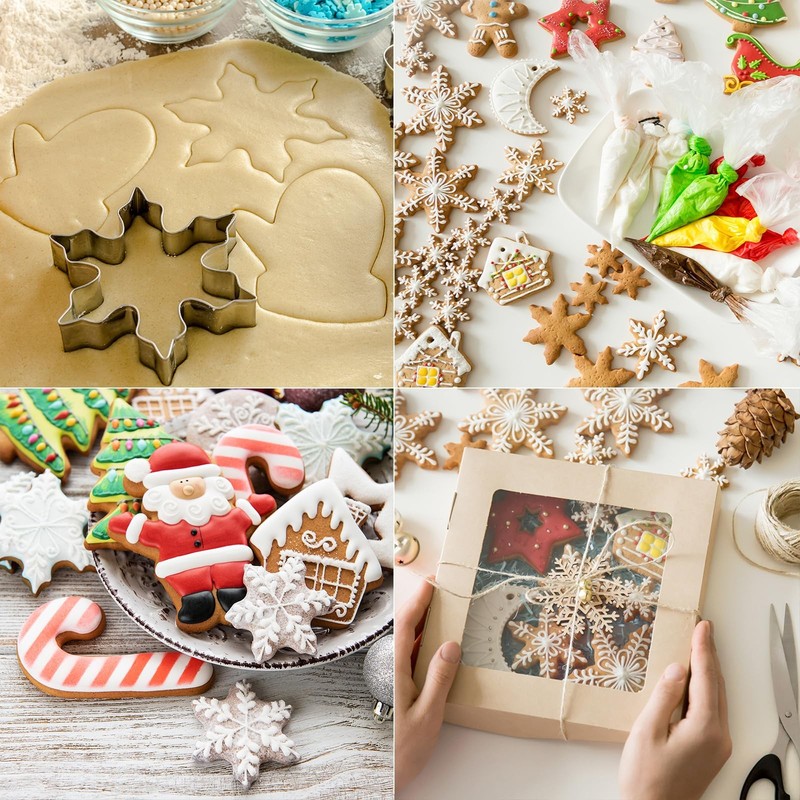 4" Large Christmas Cookie Cutters Set,6 Holiday Shapes &Sturdy. gallery