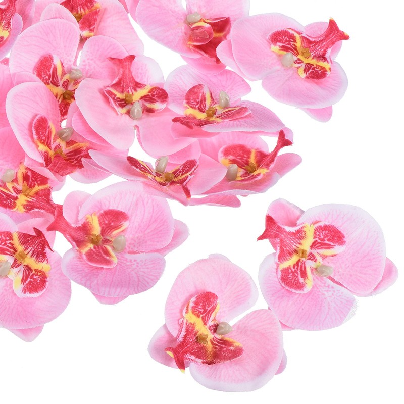 20Pcs 2.8″ Artificial Silk Butterfly Orchid Flower Heads for DIY Pink