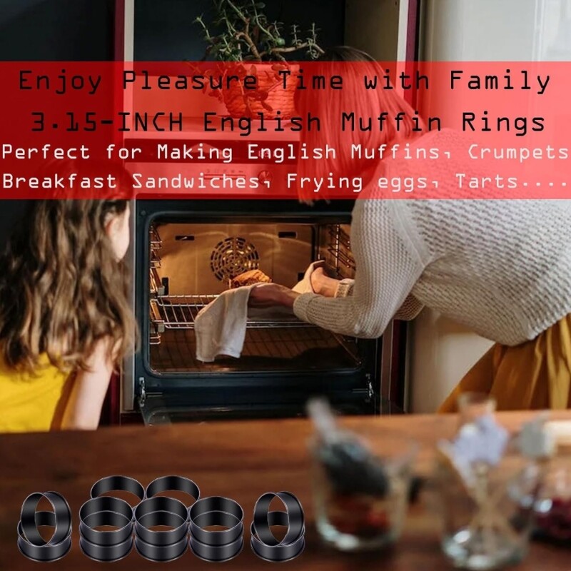 12 PCS Crumpet Molds Crumpet Rings English Muffin Rings Double Rolled Tart Rings gallery