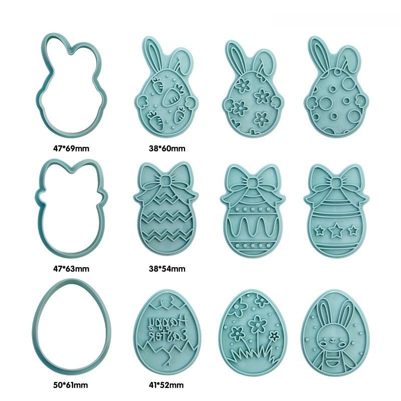 Easter Cookie Cutter Set 3d Rabbit Egg Biscuit Mold Plastic Baking Tool Decor gallery