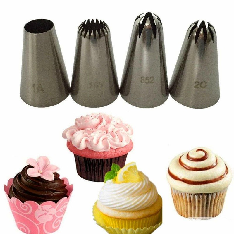 Stainless Steel Kitchen Ware Milker Cake Decorating Nozzle Icing Set, Color May