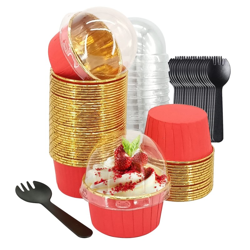 Large Cupcake Liners Baking Cups 50 Pack,5oz Foil Muffin Cups Muffin Tins,Dis…