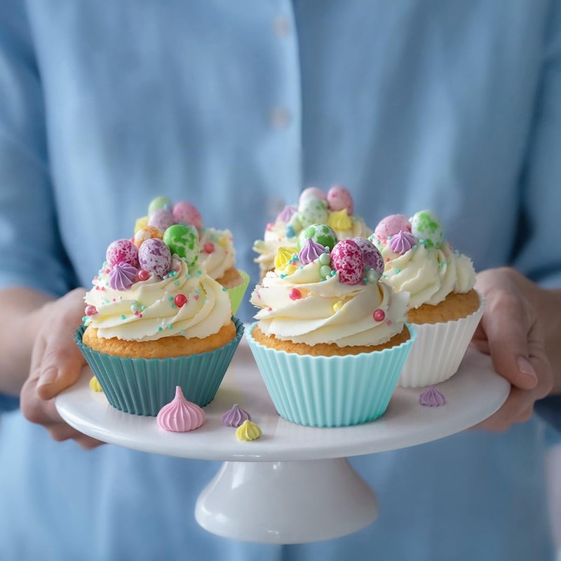 Silicone Cupcake Liners, Upgrades 36 Pack Standard, Soft Colors of 36 gallery