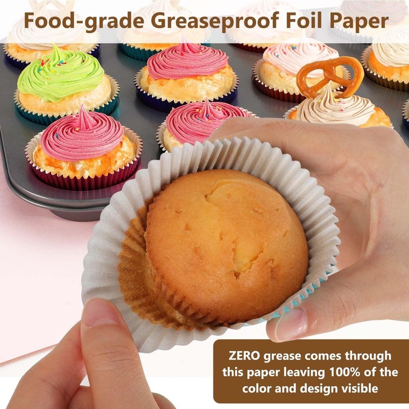 Standard Pink Foil Cupcake Liners Wrappers Baking Cups for Baking 100 Count, ... gallery
