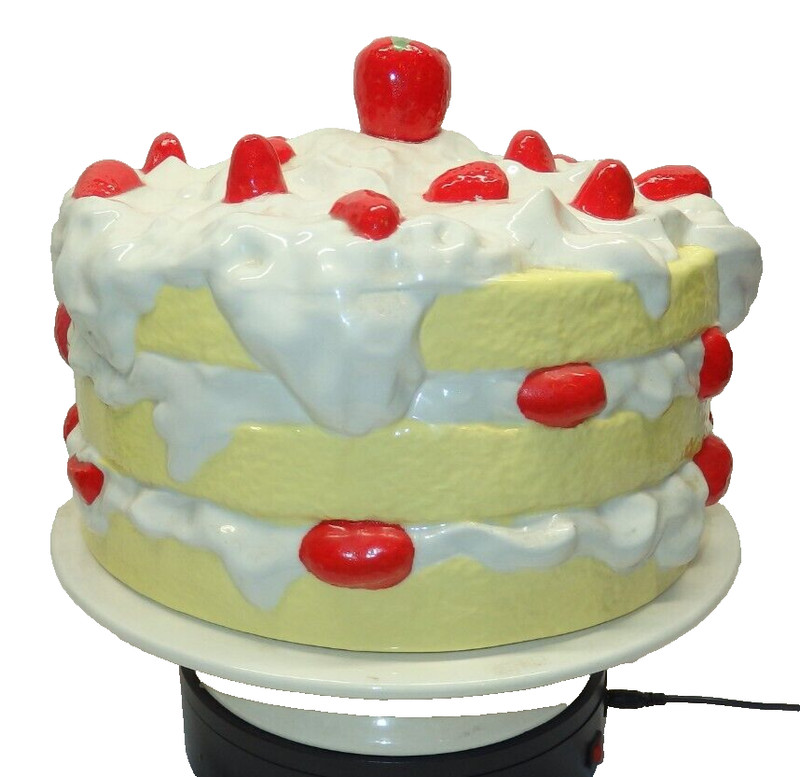 Vintage Strawberry Shortcake Ceramic Pedestal Footed Cake Plate Dome Cover gallery