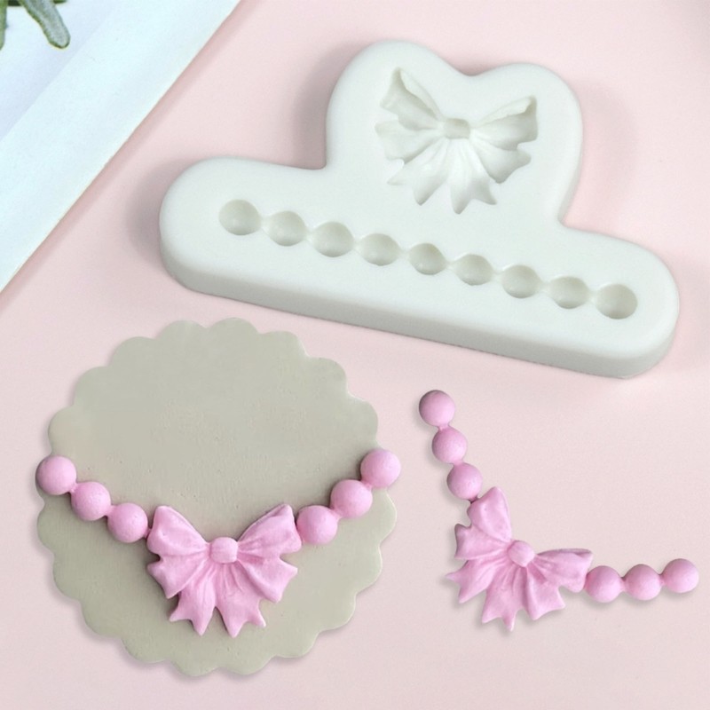 Bowknot Pearl Necklace Shape Silicone Material Household Baking Mold Baking Tool gallery