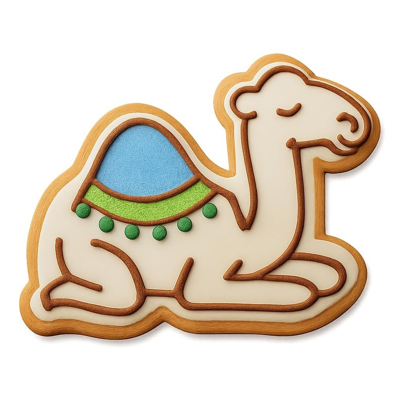Relaxing Camel Cookie Cutter & Stamp, Fondant, Clay - 4x3" gallery