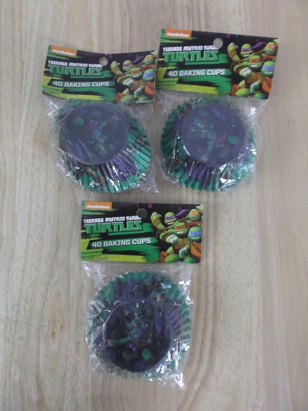 TEENAGE MUTANT NINJA TURTLES BAKING CUPS – CUPCAKE LINERS – 3 PKGS. – NEW