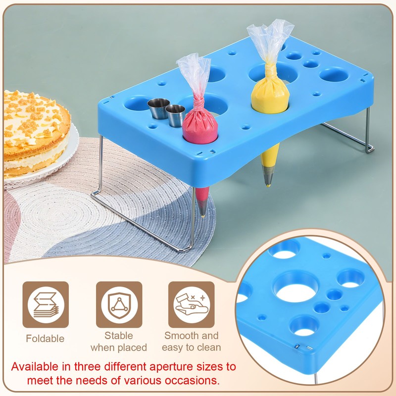 2 Pcs Decorating Piping Bag Holder,11.4 x 7.1 Inch 12-Cavity, Red gallery
