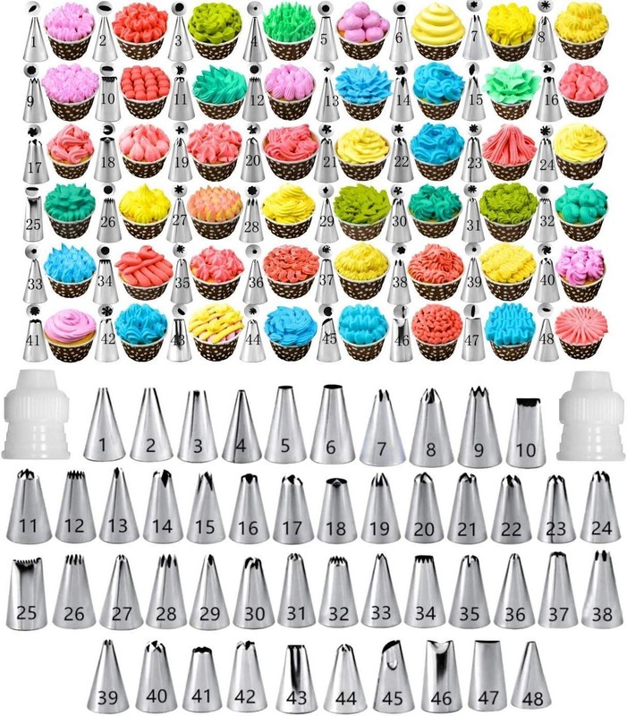 Boquillas Para Decorar Pasteles Y Boquillas Para Glaseado, Acoplador Con 48 Boqu