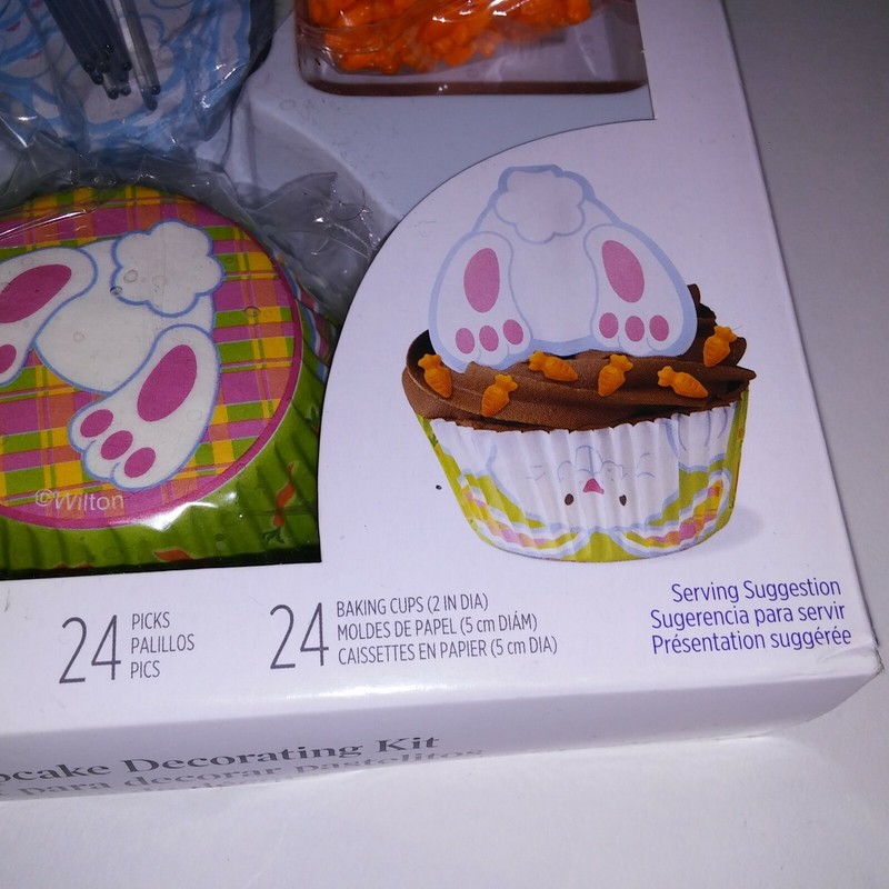 Wilton Cupcake Decorating Kit Easter Bunny 24 Liners & Picks Sprinkles New gallery