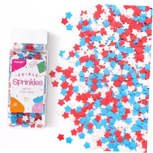 Star Sprinkles for Cake Decorating Red Blue and White Bulk Star Red Blue White