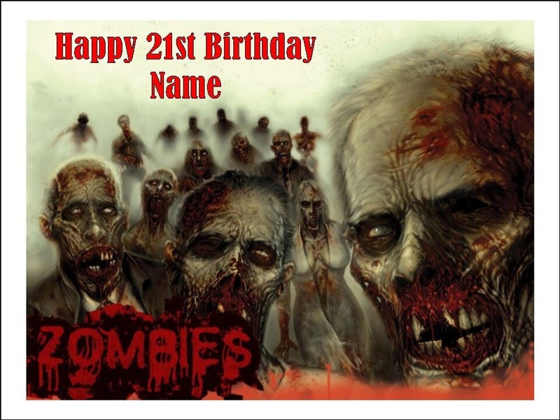 Zombie Edible Cake Toppers Icing Zombies Birthday Cake Decorations (2 sizes)