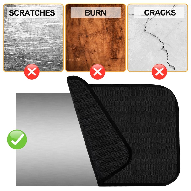 Yarlung 3 Pack Heat Resistant Mats for Countertop, 18 x 18 x 15 Inch, Black gallery