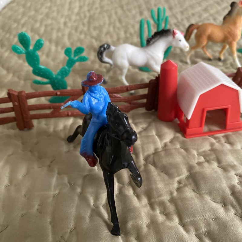 Vintage Western Round Up Miniature 2-3 Inch Cowboy Cake Decor-13 Total Pieces gallery