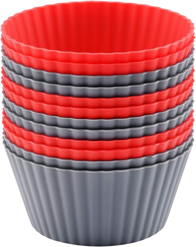 12 Pack Reusable Nonstick Jumbo Silicone Baking Cups Cupcake & Muffin Liners
