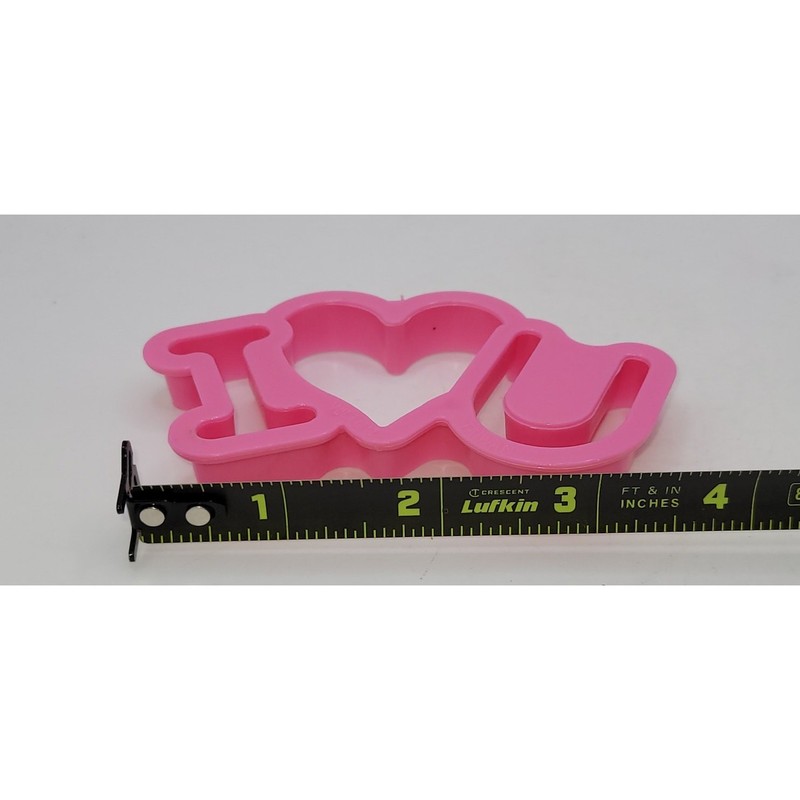 Pink Cookie Cutters ~ I Love You ~ 1997 ~ Wilton Vintage